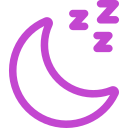 Icon of a moon with three sleepe "z"s above it