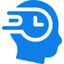 Icon of timer inside a human head