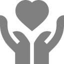 Icon of hands around heart