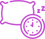 Icon of a pillow with a clock in front of it