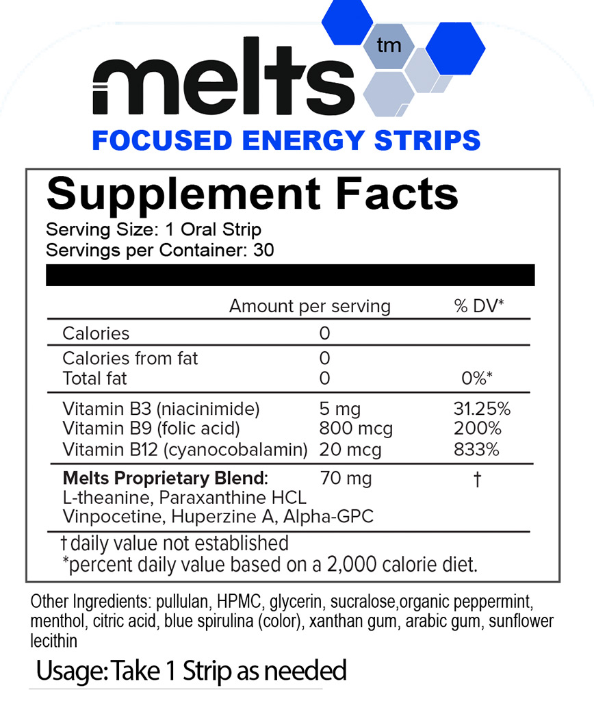 Image of the Melts™ Brain Fuel Supplement Panel