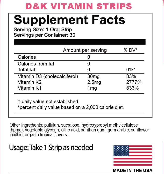 Melts™ Vitamin D&K Strips | Vitamin D3 + K1 + K2