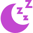 Icon of a moon with three sleepe "z"s above it