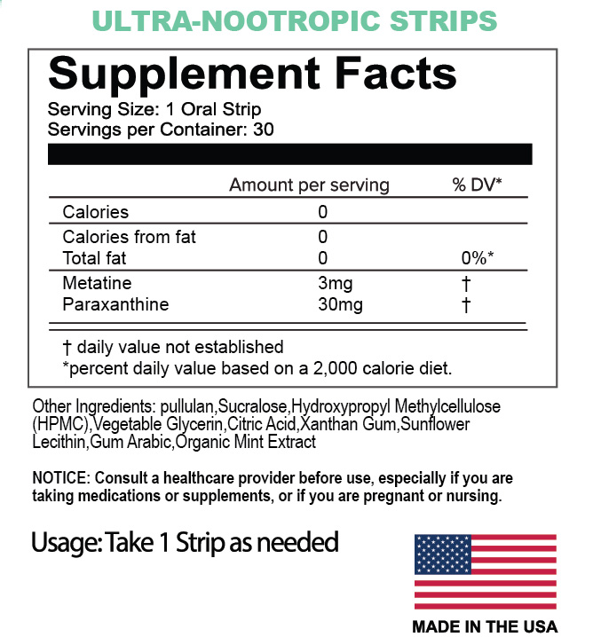 Melts Ultra Nootropic Supplement Panel